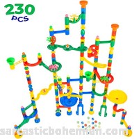 MagicJourney Giant Marble Run Toy Track Super Set Game I 230 Piece Marble Maze Building Sets w 200 Colorful Marble Tracks 30 Marbles & 4 Challenge Levels for STEM Learning Endless Educational Fun B07FKB7XY5